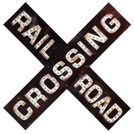Open Road Brands Open Road Brands 90167605-S Railroad Crossing Prismatic Embossed Tin Sign 90167605-S